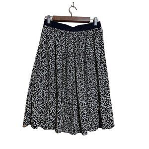 Leopard Print Sparkz Copenhagen Midi Skirt Elastic Waistband M Pleated Party